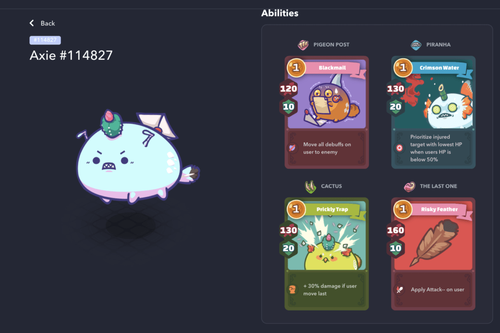 Axie Infinity Fähigkeiten
