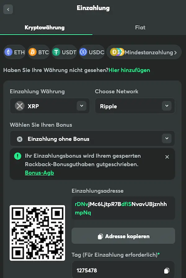 bc game casino mit ripple