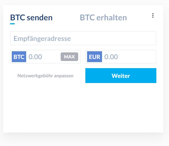 bitwala btc senden und erhalten