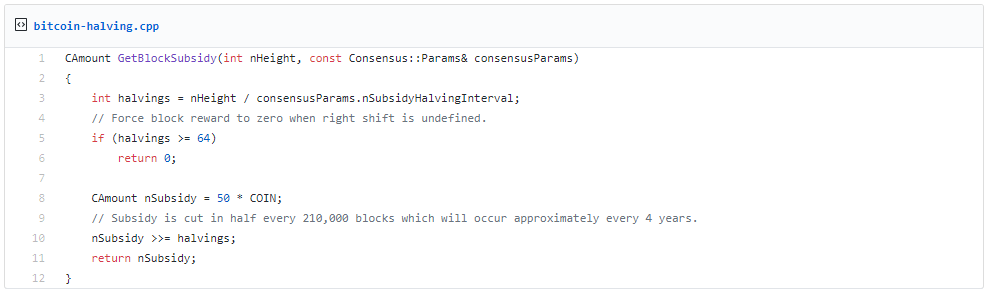 Ausschnitt aus dem Bitcoin-Quellcode