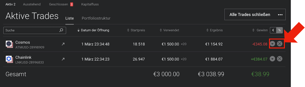 Cosmos verwalten Libertex