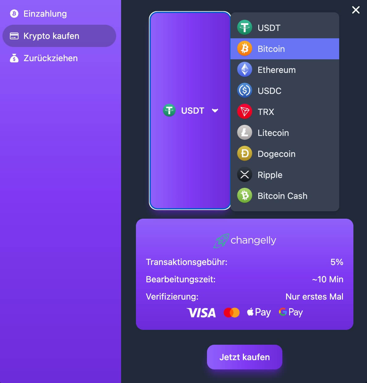 Crypto-Games Kryptowährungen kaufen