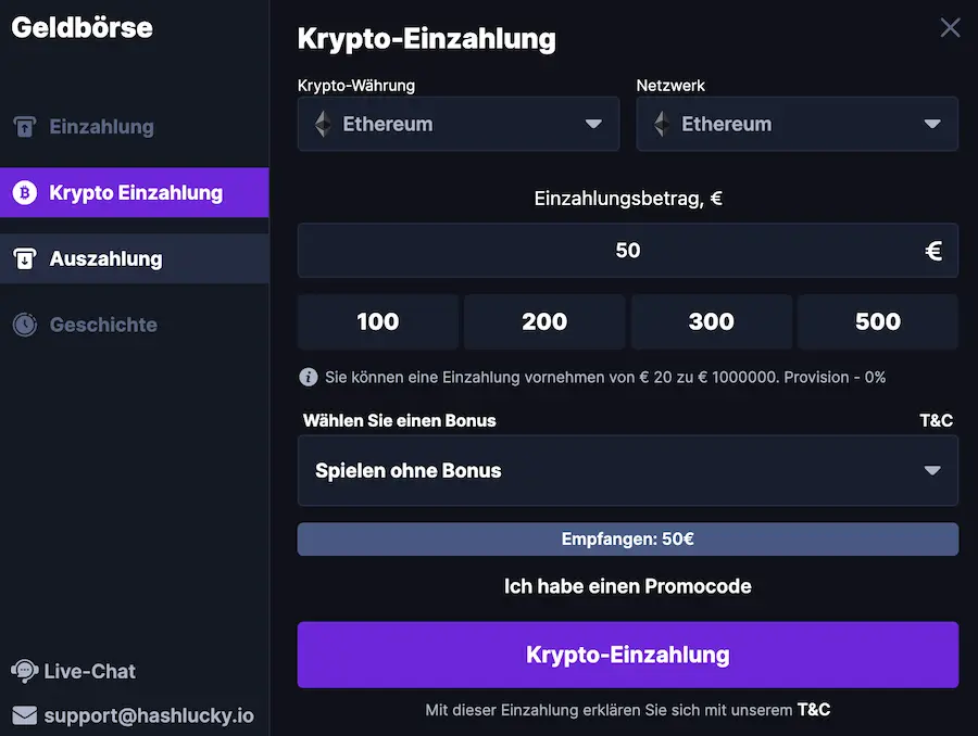 hashlucky ethereum zahlung