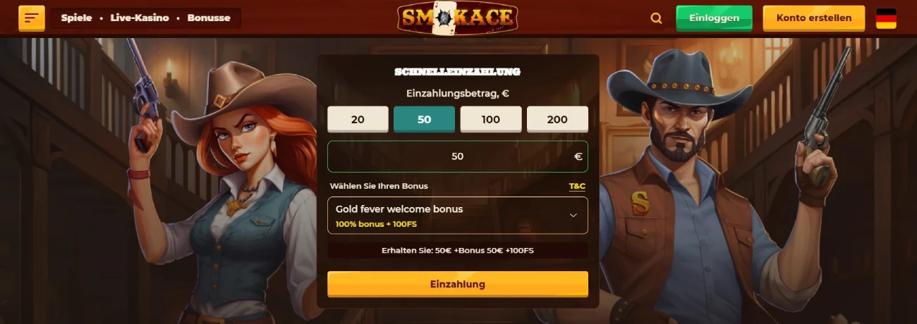 Smokace Willkommensbonus