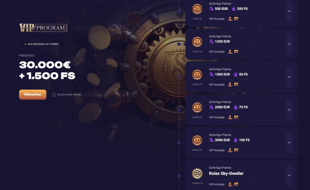 VIP Programm Spirit Casino