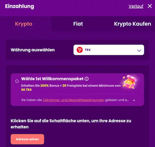 trustdice tron casino zahlung