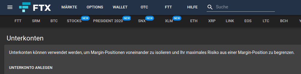 ftx unterkonten
