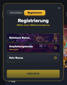 Betswap Registrierung Bonuswahl
