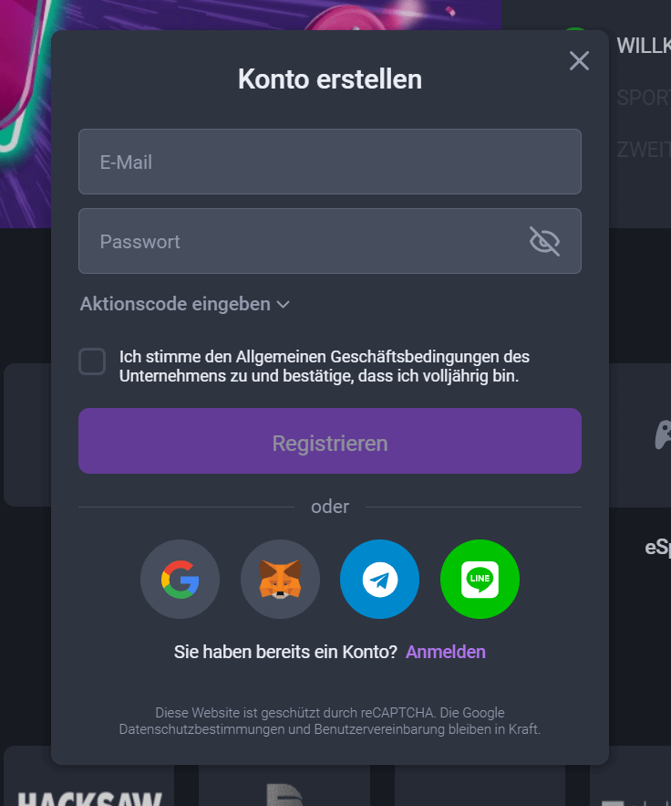 coinplay registrierung schritt 2