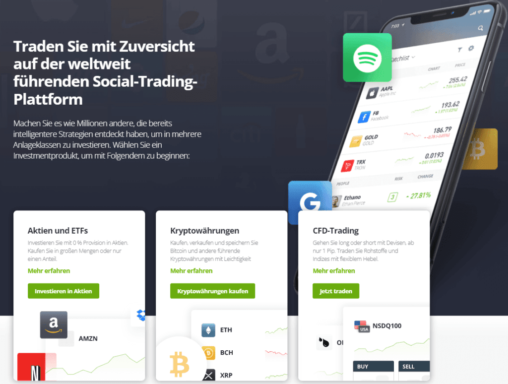 etoro startseite und registrierung