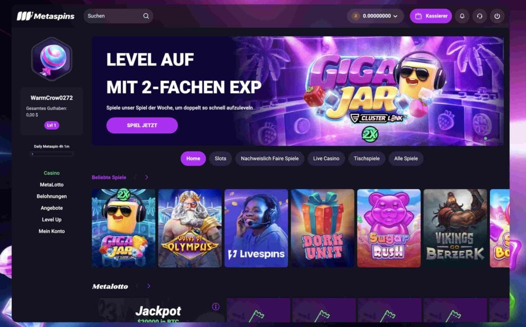 Metaspin Casino Spiele