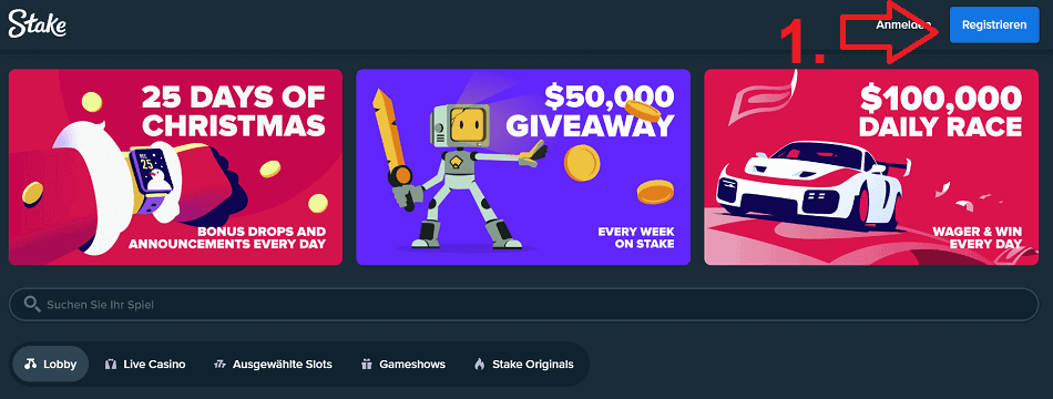 stake webseite schritt 1